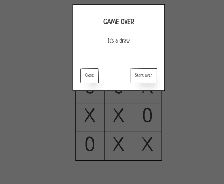 Tic-Tac-Toe modal