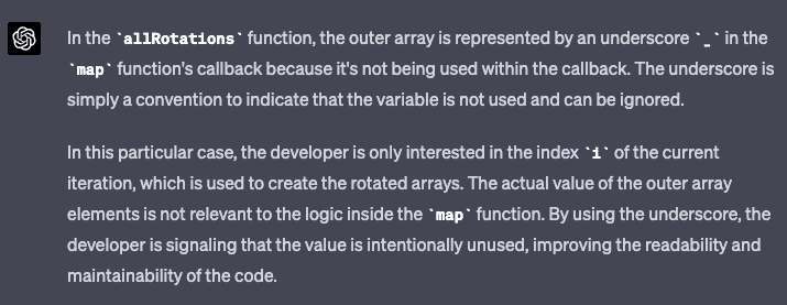 why the outer array is represented by `_`